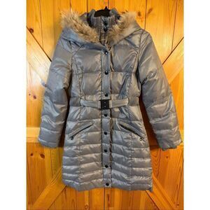 La Chapelle Down Coat Genuine Fur Trim Hood Sz EU38 US6-8 (7099)